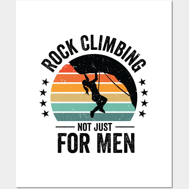 International Women's Day Mountain Retro Rock Climbing Wall Art by Tom´s TeeStore